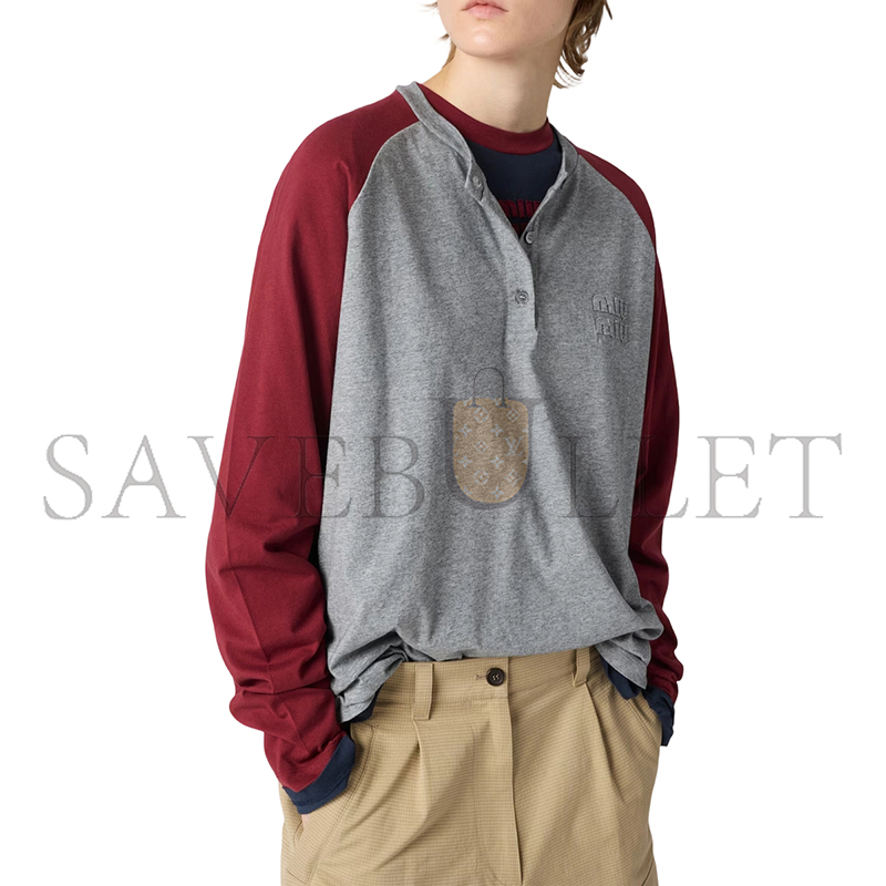 M1v M1v cotton jersey henley shirt mjla34